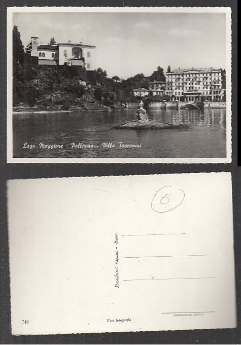CC- CARTOLINA PAESAGGISTICA LAGO MAGGIORE PALLANZA VILLA TOSCANINI - CRT1920