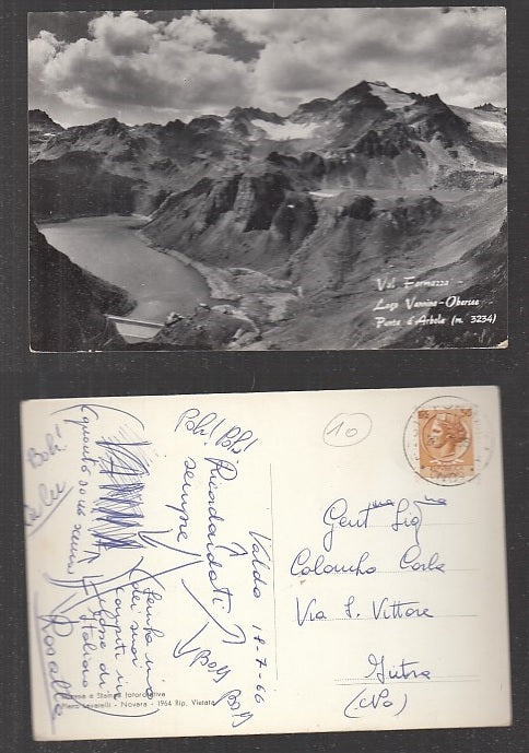 CC- CARTOLINA PAESAGGISTICA VAL FORMAZZA LAGO VANNINO ARBOLA VERBANIA - CRT1935
