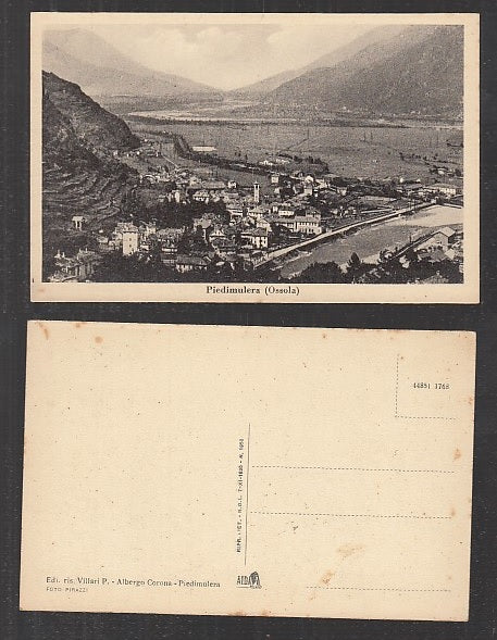 CC- CARTOLINA PAESAGGISTICA PIEDIMULERA OSSOLA - CRT1951