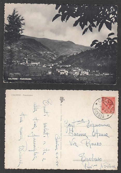 CC- CARTOLINA PAESAGGISTICA CALVENE PANORAMA VICENZA - CRT1956