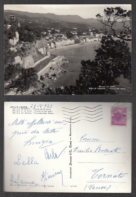 CC- CARTOLINA PAESAGGISTICA CELLE LIGURE POESIA DEL MARE SAVONA - CRT1959