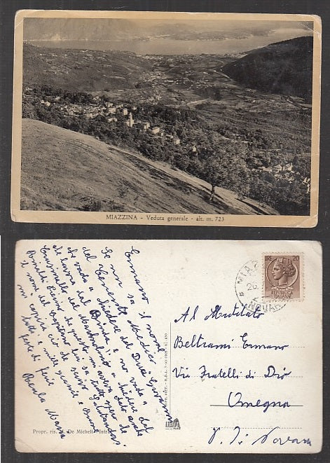 CC- CARTOLINA PAESAGGISTICA MIAZZINA VEDUTA GENERALE VERBANO OSSOLA - CRT1961