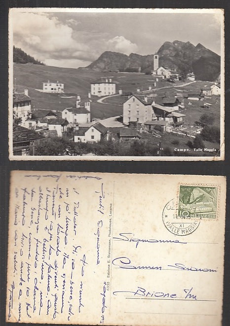 CC- CARTOLINA PAESAGGISTICA CAMPO VALLEMAGGIA VALLE MAGGIA CANTON TICINO CRT1962