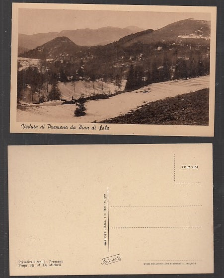 CC- CARTOLINA PAESAGGISTICA VEDUTA PREMENO VAL DI SOLE VERBANO OSSOLA - CRT1968