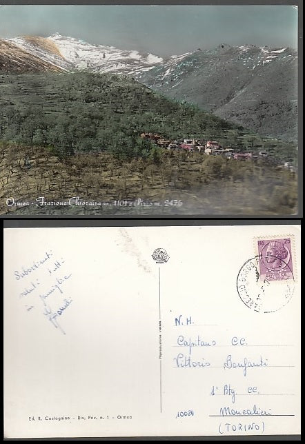 CARTOLINA - ORMEA FRAZIONE CHIORAIRA M.1101 PIZZO M.2476 CUNEO - CRT2001