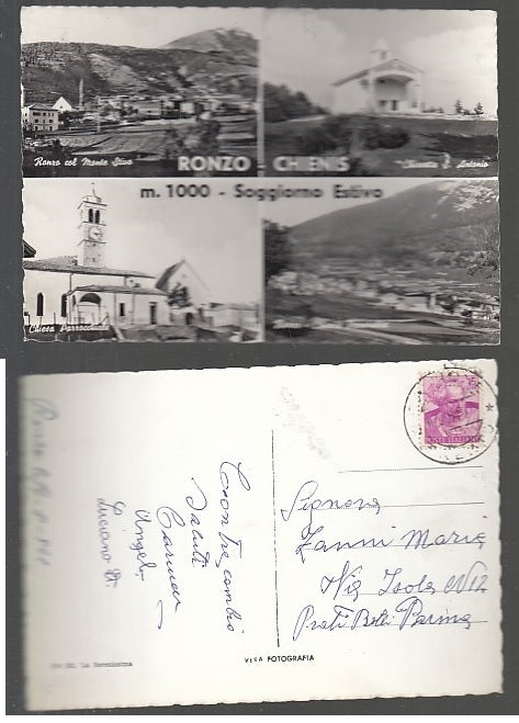 CARTOLINA - RONZO CHIENIS M.1000 TRENTO 1968 - CRT2030