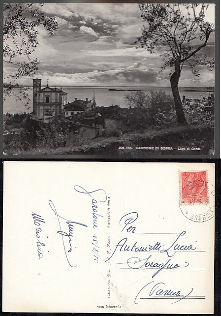 CARTOLINA - GARDONE DI SOPRA LAGO DI GARDA 1955 BRESCIA - CRT2046