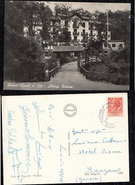CARTOLINA - LURISIA CUNEO ALBERGO RADIUM - CRT2051