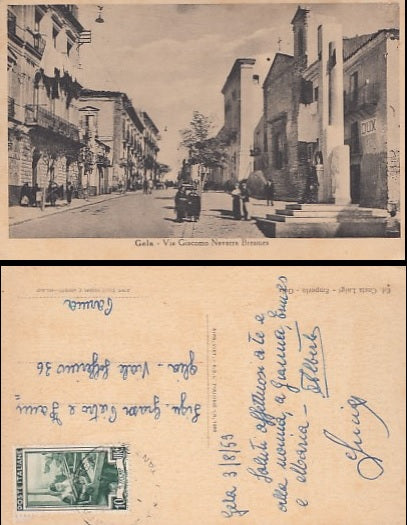 CARTOLINA - GELA VIA GIACOMO NAVARRA BRESMES CALTANISSETTA - CRT2055