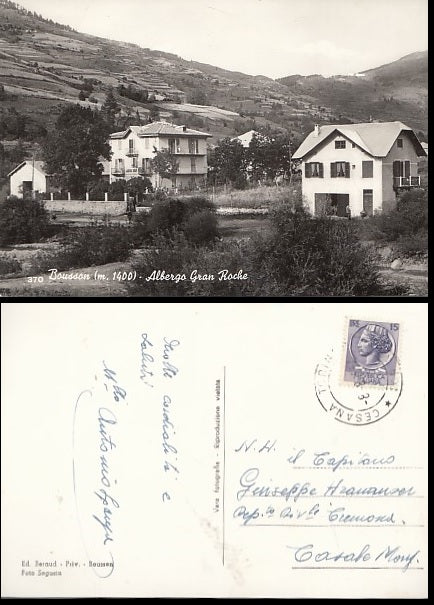 CARTOLINA - BOUSSON ALBERGO GRAN ROCHE TORNO - CRT2060