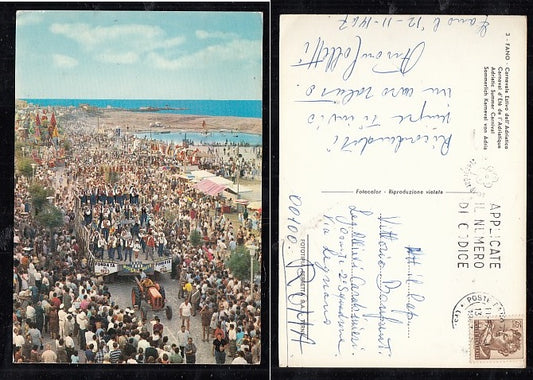 CARTOLINA - CARNEVALE ESTIVO DELL'ADRIATICO 1967 FANO PESARO URBINO - CRT2068