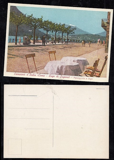 CARTOLINA - CAMPIONE D'ITALIA COMO LAGO DI LUGANO PASSEGGIATA - CRT2078
