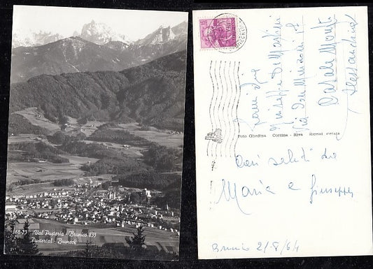 CARTOLINA - VAL PUSTERIA BRUNICO BOLZANO 1964 - CRT2079