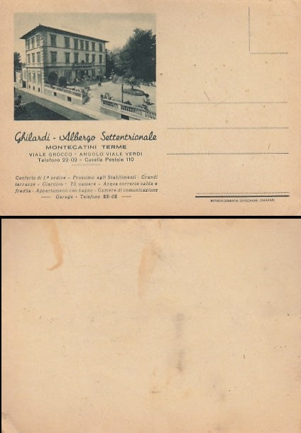 CARTOLINA - GHILARDI ALBERGO SETTENTRIONALE MONTECATINI TERME PISTOIA - CRT2098