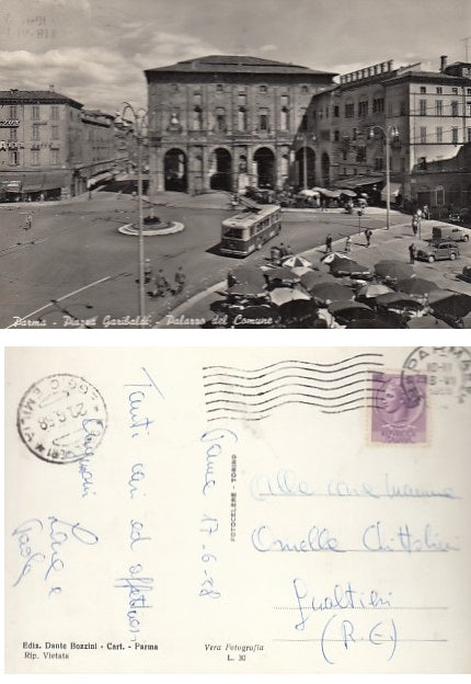 CARTOLINA - PARMA PIAZZA GARIBALDI PALAZZO DEL COMUNE - CRT2102