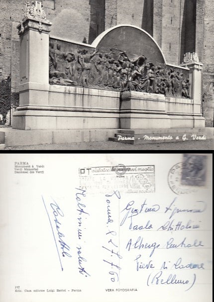 CARTOLINA - PARMA MONUMENTO A GIUSEPPE VERDI 1960 - CRT2106