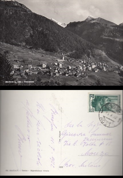 CARTOLINA - BRUSSON AOSTA PANORAMA - CRT2108