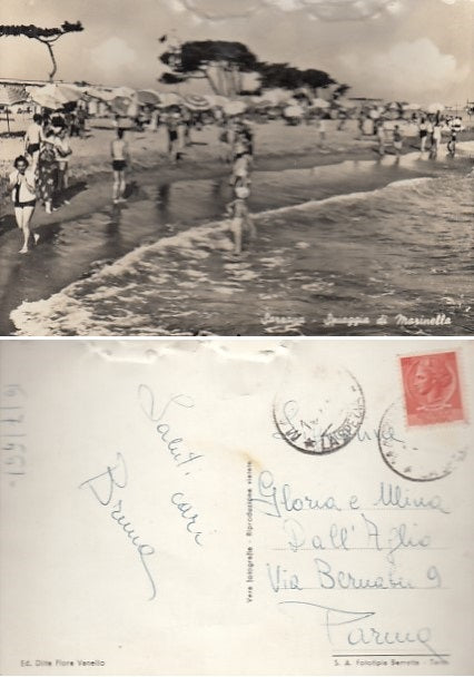 CARTOLINA - SARZANA LA SPEZIA SPIAGGIA DI MARINELLA - CRT2131