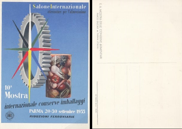 CARTOLINA - 10a MOSTRA INTERNAZIONALE CONSERVE IMBALLAGGI PARMA 1955 - CRT2141