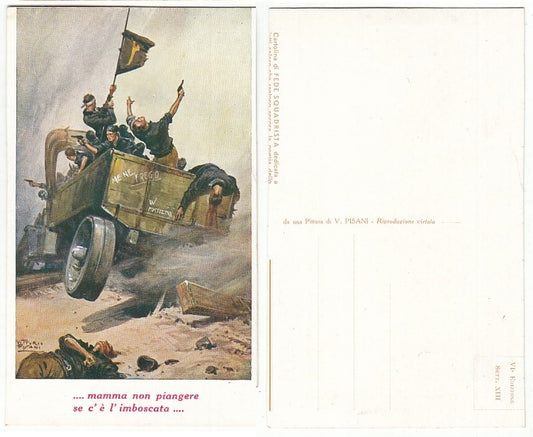 CC- CARTOLINA SQUADRISMO PNF MAMMA NON PIANGERE SE C'E' L'IMBOSCATA - CRT2207