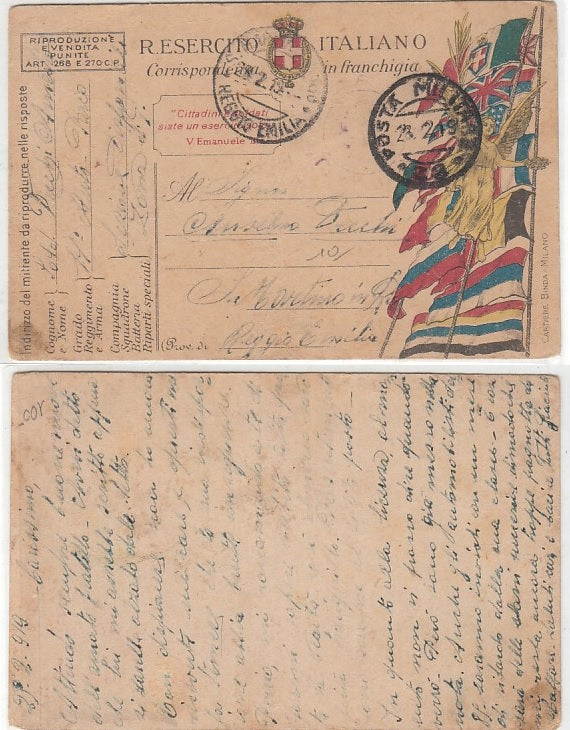 CC- CORRISPONDENZA IN FRANCHIGIA POSTA MILITARE 38 11° AUTOPARCO 1919 - CRT2278