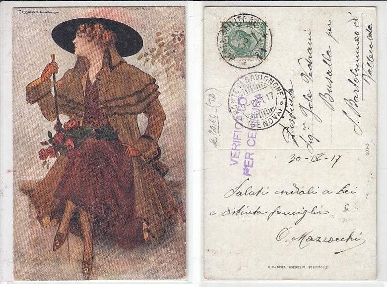 CC- CARTOLINA POSTA MILITARE 11 ILLUSTRATORE CORBELLA 1917 - CRT2374