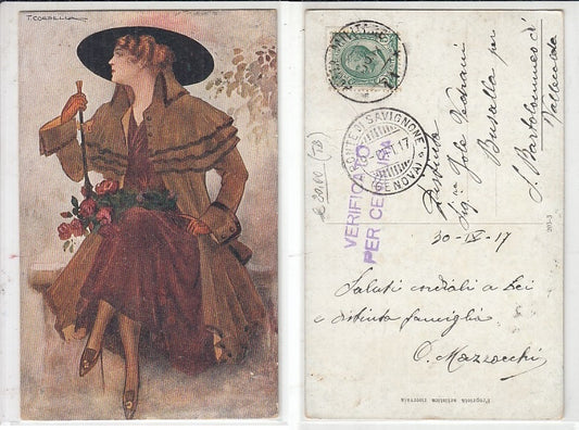 CC- CARTOLINA POSTA MILITARE 11 ILLUSTRATORE CORBELLA 1917 - CRT2374