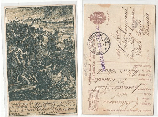 CC- CARTOLINA CORRISPONDENZA IN FRANCHIGIA PM 46 3a ARMATA 1918 - CRT2394