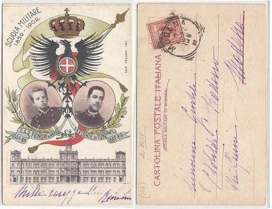 CC- CARTOLINA SCUOLA MILITARE 1859/1902 VIAGGIATA MODENA 1902 - CRT2412