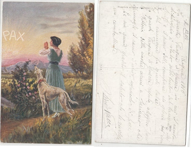 CC- CARTOLINA PAX PASQUA 1916 WW1 PRIMA GUERRA MONDIALE - CRT2424