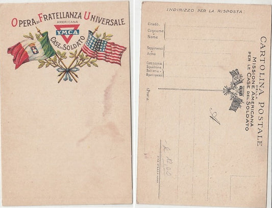 CC- CARTOLINA WW1 OPERA FRATELLANZA UNIVERSALE Y.M.C.A. AMERICANA - CRT2428