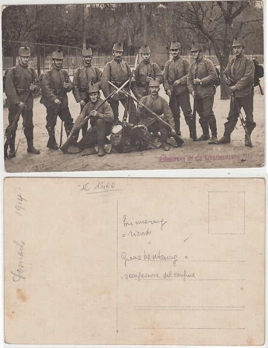 CC- CARTOLINA ERINNERUNG GRENZBESETZUNG 1914 OCCUPAZIONE FRONTIERA - CRT2432