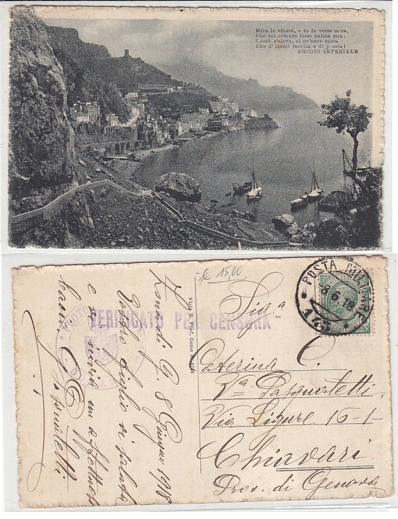CC- CARTOLINA POSTA MILITARE 143 CHAMBERY FRANCIA 1918 EGIDIO IMPERIALE- CRT2438
