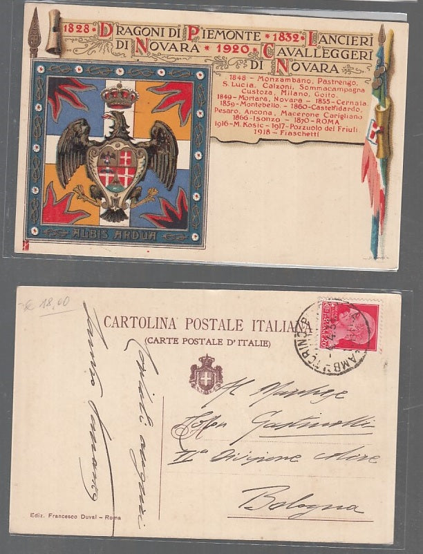 CC- CARTOLINA 1828 DRAGONI PIEMONTE 1832 LANCIERI NOVARA CAVALLEGGERI - CRT2488