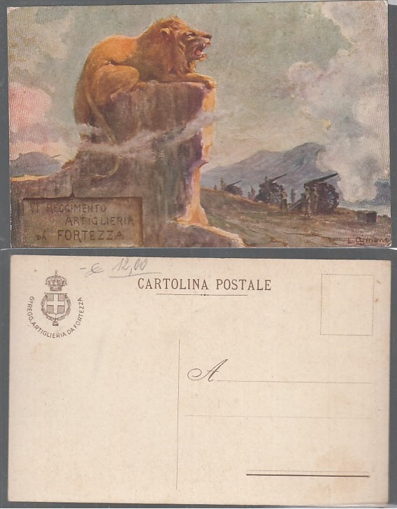 CC- CARTOLINA WW1 VI 6° REGGIMENTO ARTIGLIERIA DA FORTEZZA - CRT2490