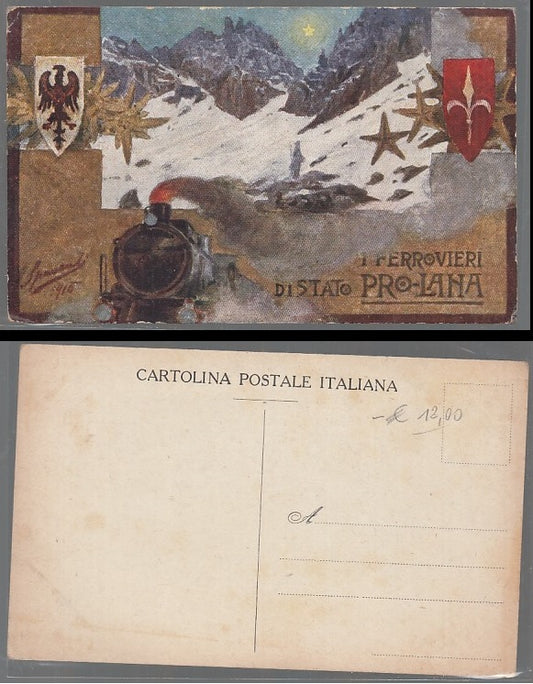 CC- CARTOLINA PROPAGANDA FERROVIERI DI STATO PRO LANA NON VIAGGIATA - CRT2499