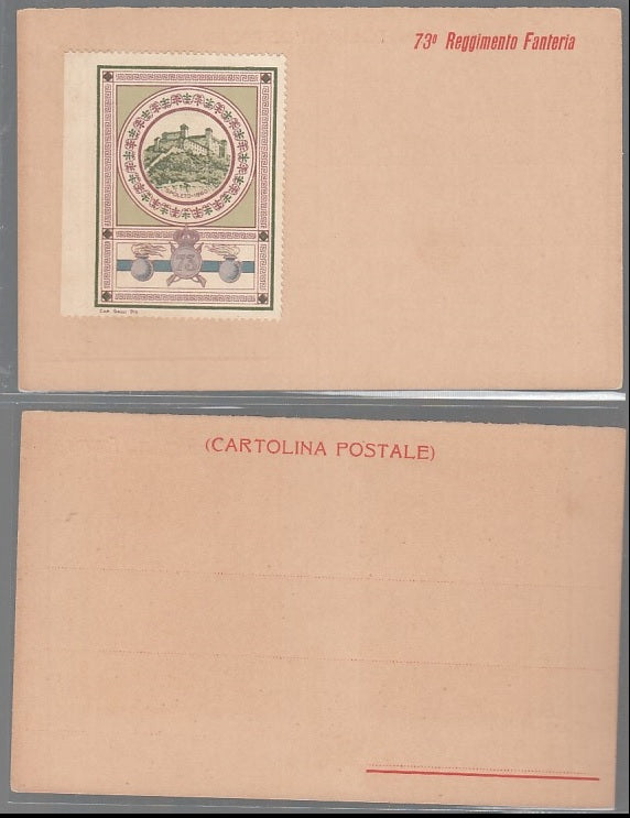 CC- CARTOLINA POSTALE MILITARE 73° REGGIMENTO DI FANTERIA - CRT2535