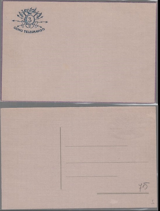 CC- CARTOLINA POSTALE MILITARE GENIO TELEGRAFISTI 3 NON VIAGGIATA - CRT2540