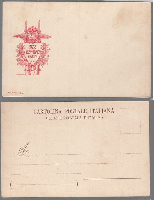 CC- CARTOLINA POSTALE MILITARE 93° REGGIMENTO FANTERIA - CRT2543