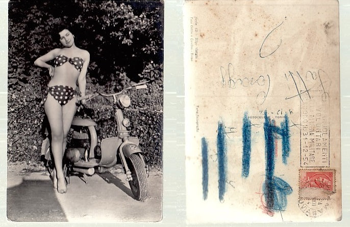 CC- CARTOLINA AGUSTA CON DONNA IN POSA ARRUOLAMENTI VOLONTARI 1954 - CTR1845