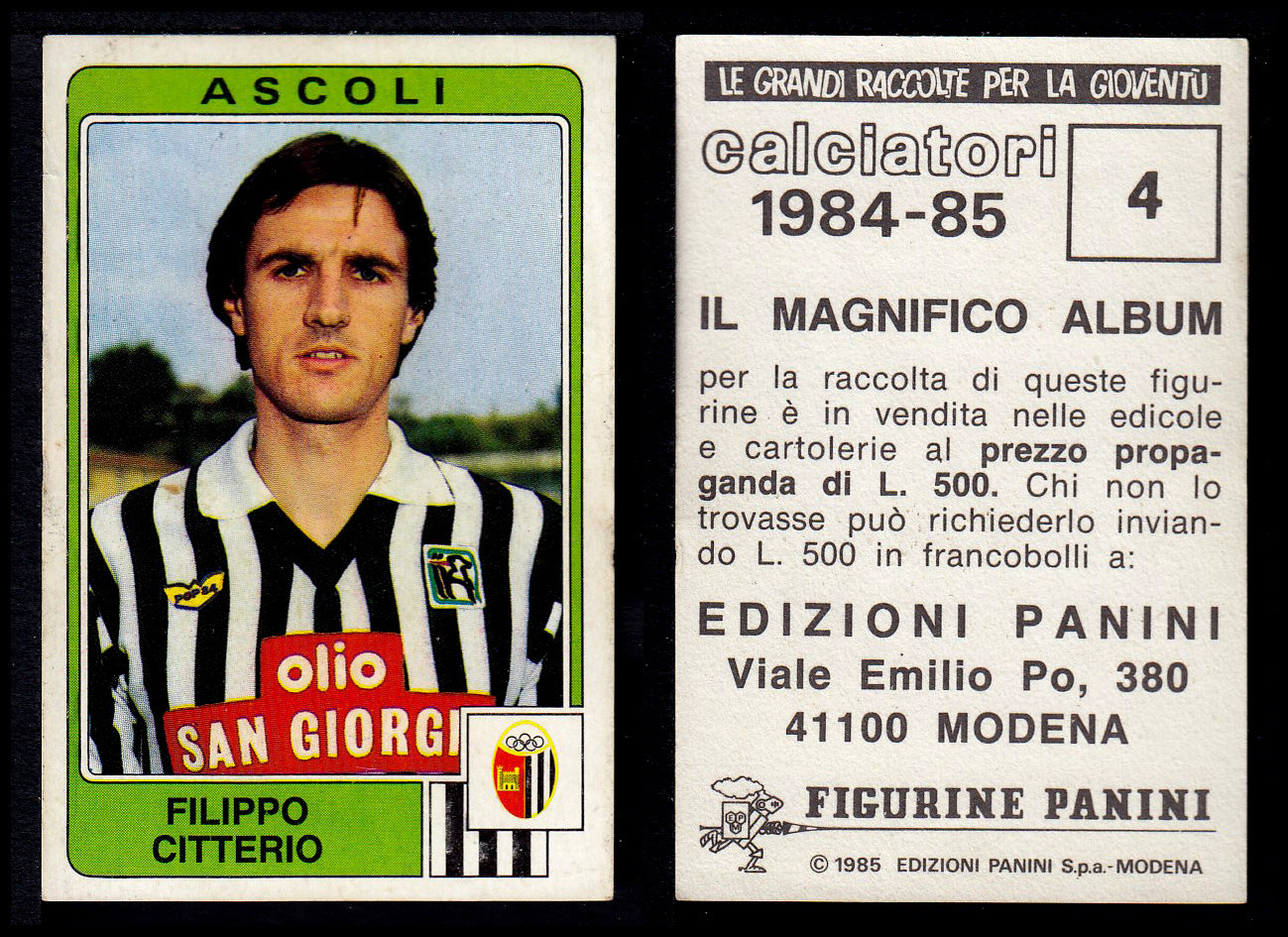 Figurine Panini - Calciatori 1984/85 - Mancolista ASCOLI