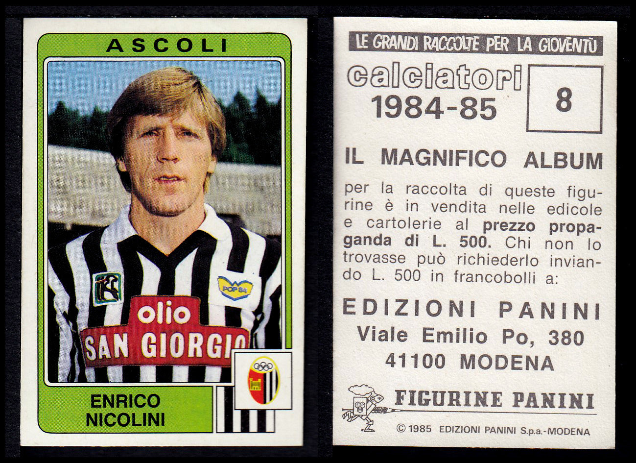 Figurine Panini - Calciatori 1984/85 - Mancolista ASCOLI