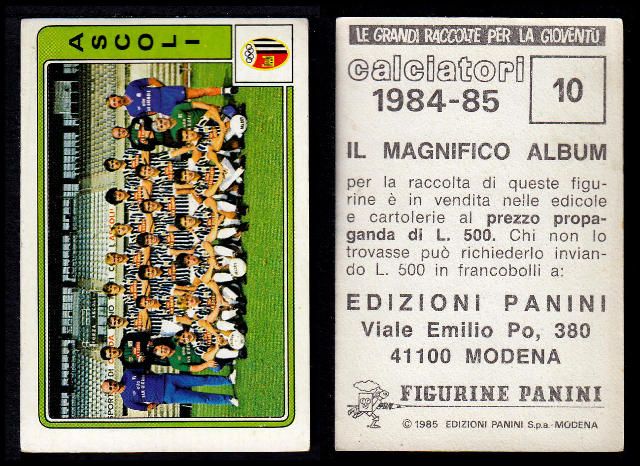 Figurine Panini - Calciatori 1984/85 - Mancolista ASCOLI