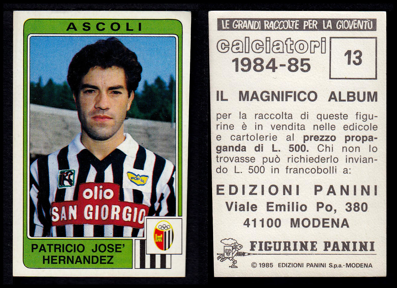 Figurine Panini - Calciatori 1984/85 - Mancolista ASCOLI