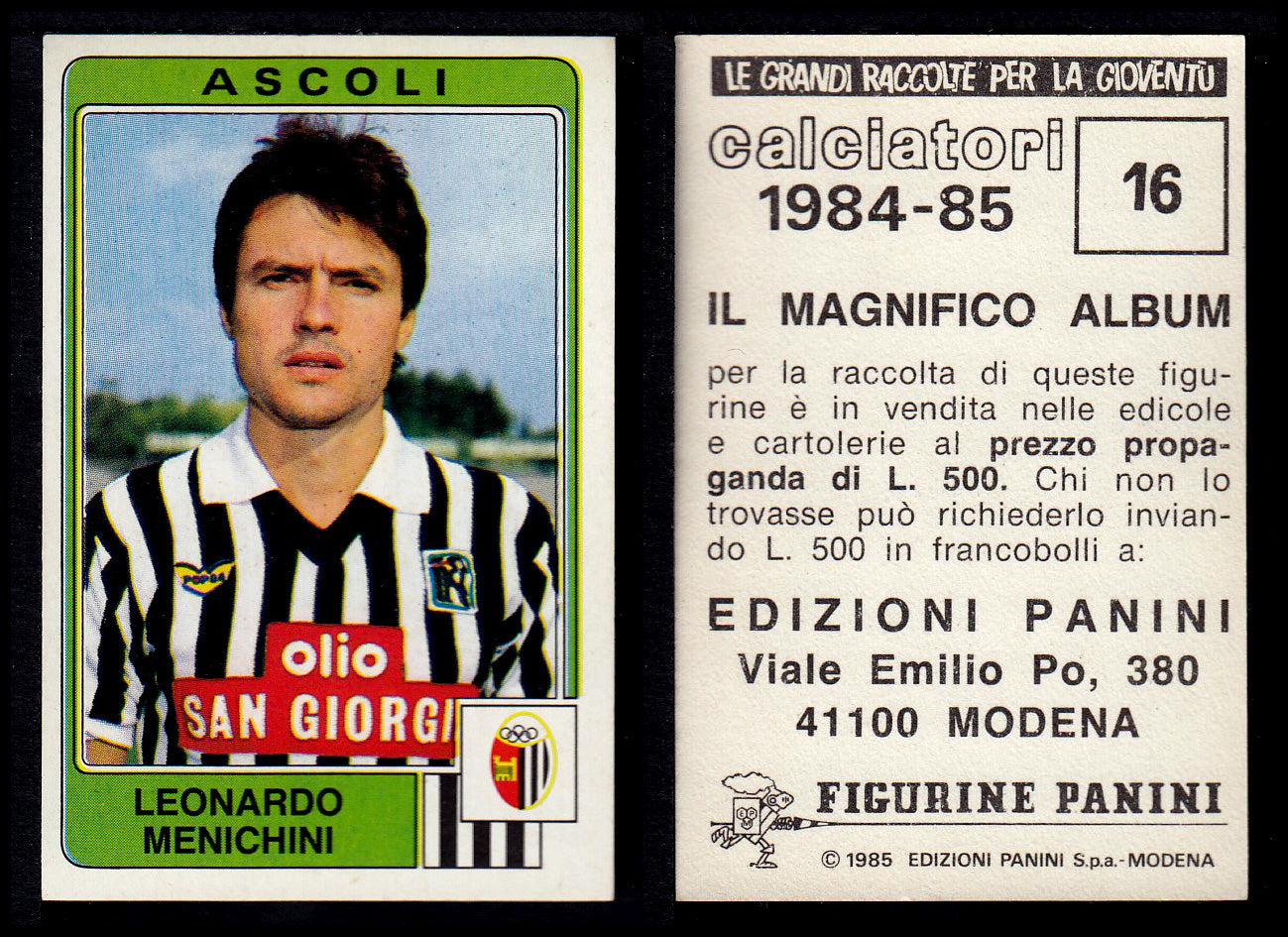 Figurine Panini - Calciatori 1984/85 - Mancolista ASCOLI