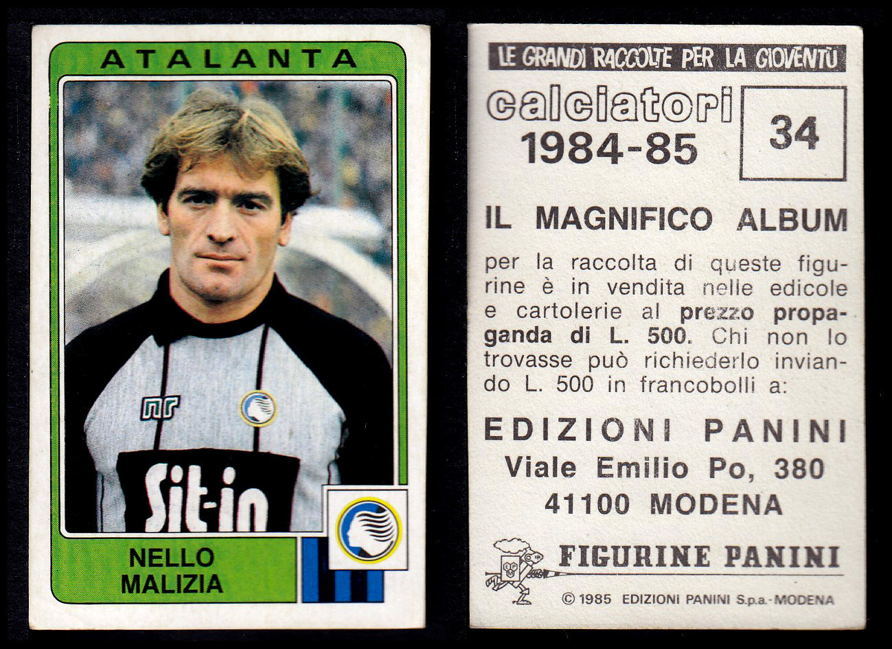 Figurine Panini - Calciatori 1984/85 - Mancolista ATALANTA