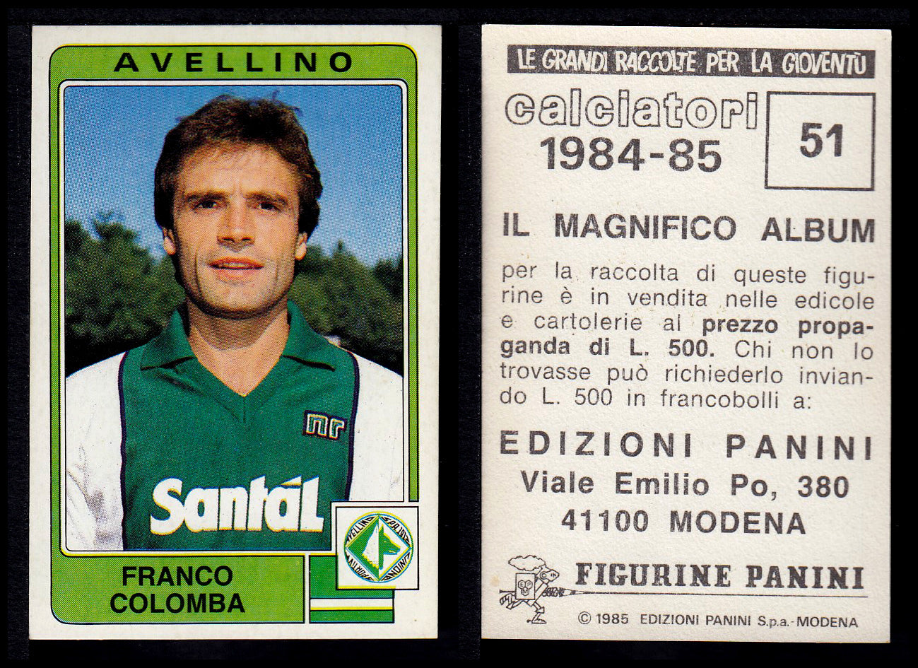 Figurine Panini - Calciatori 1984/85 - Mancolista AVELLINO