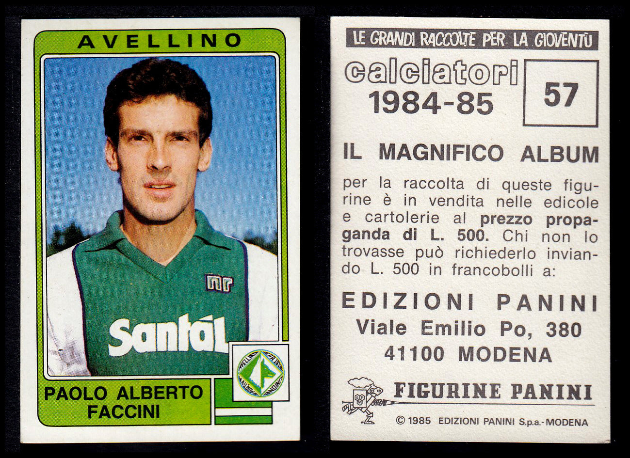 Figurine Panini - Calciatori 1984/85 - Mancolista AVELLINO