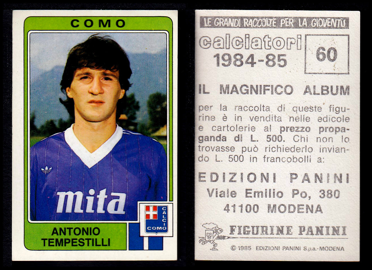 Figurine Panini - Calciatori 1984/85 - Mancolista COMO