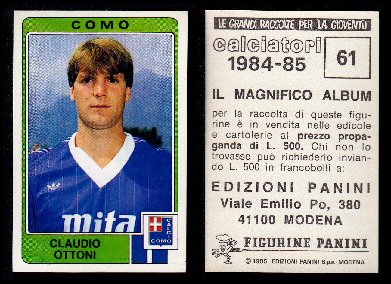 Figurine Panini - Calciatori 1984/85 - Mancolista COMO